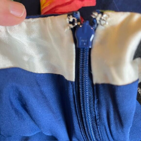 Banana Republic Gerber Daisy Blue Floral Stretch Pencil Skirt Straight Size 0 - Picture 10 of 11